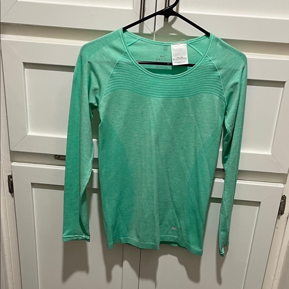 Women's Aqua Long Sleeve Topn